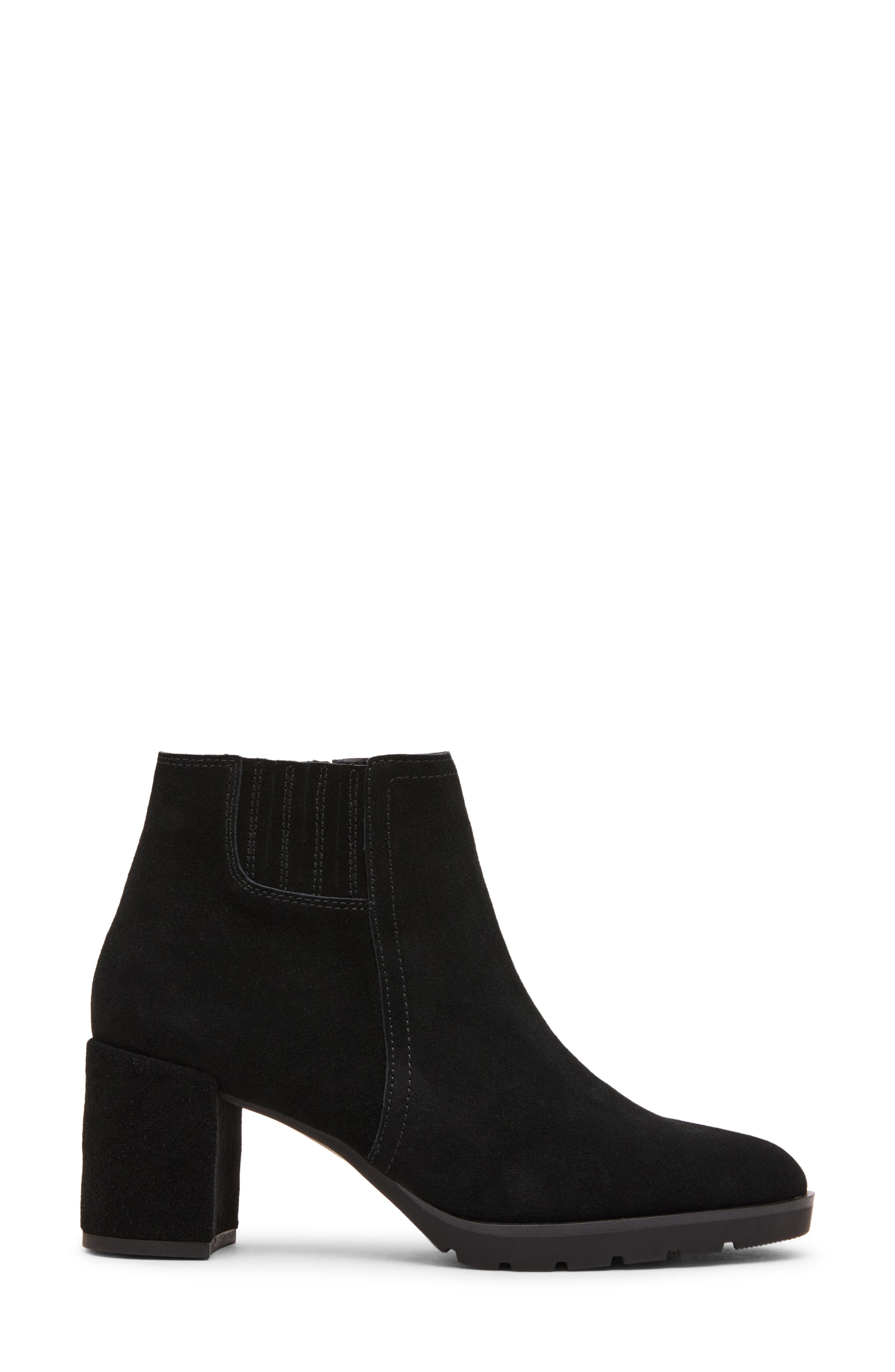 Genevive Waterproof Bootie, Alternate, color, BLACK SUEDE