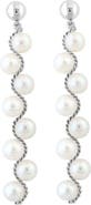 EFFY Sterling Silver 5mm Freshwater Pearl Linear Drop Earrings