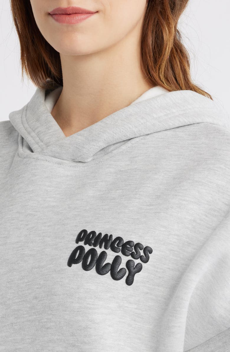 Princess Polly Puffy Logo Hoodie, Alternate, color, Grey
