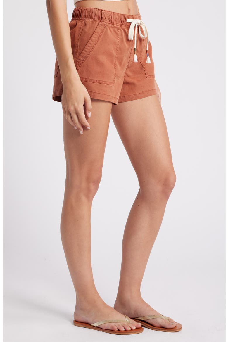 Lil Trooper Tie Waist Shorts, Alternate, color, RUSSET