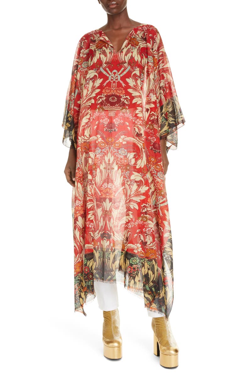 Dries Van Noten Cartland Floral Cotton Caftan, Alternate, color,