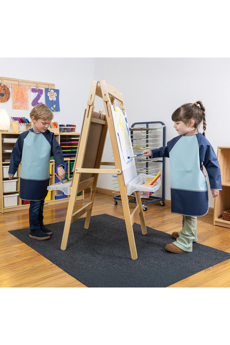 Preschool Long Sleeve Art Apron - Set of 4, Alternate, color, Blue