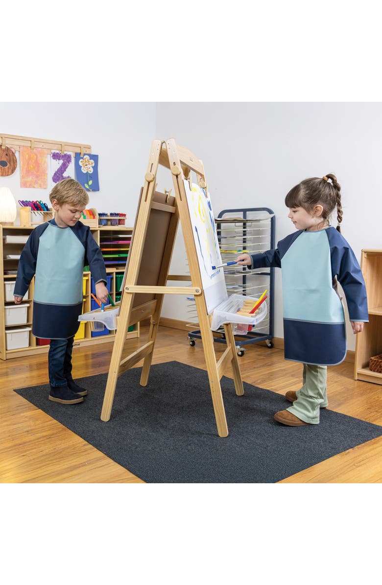 Kaplan Early Learning Company Preschool Long Sleeve Art Apron - Set of 4, Alternate, color, Blue