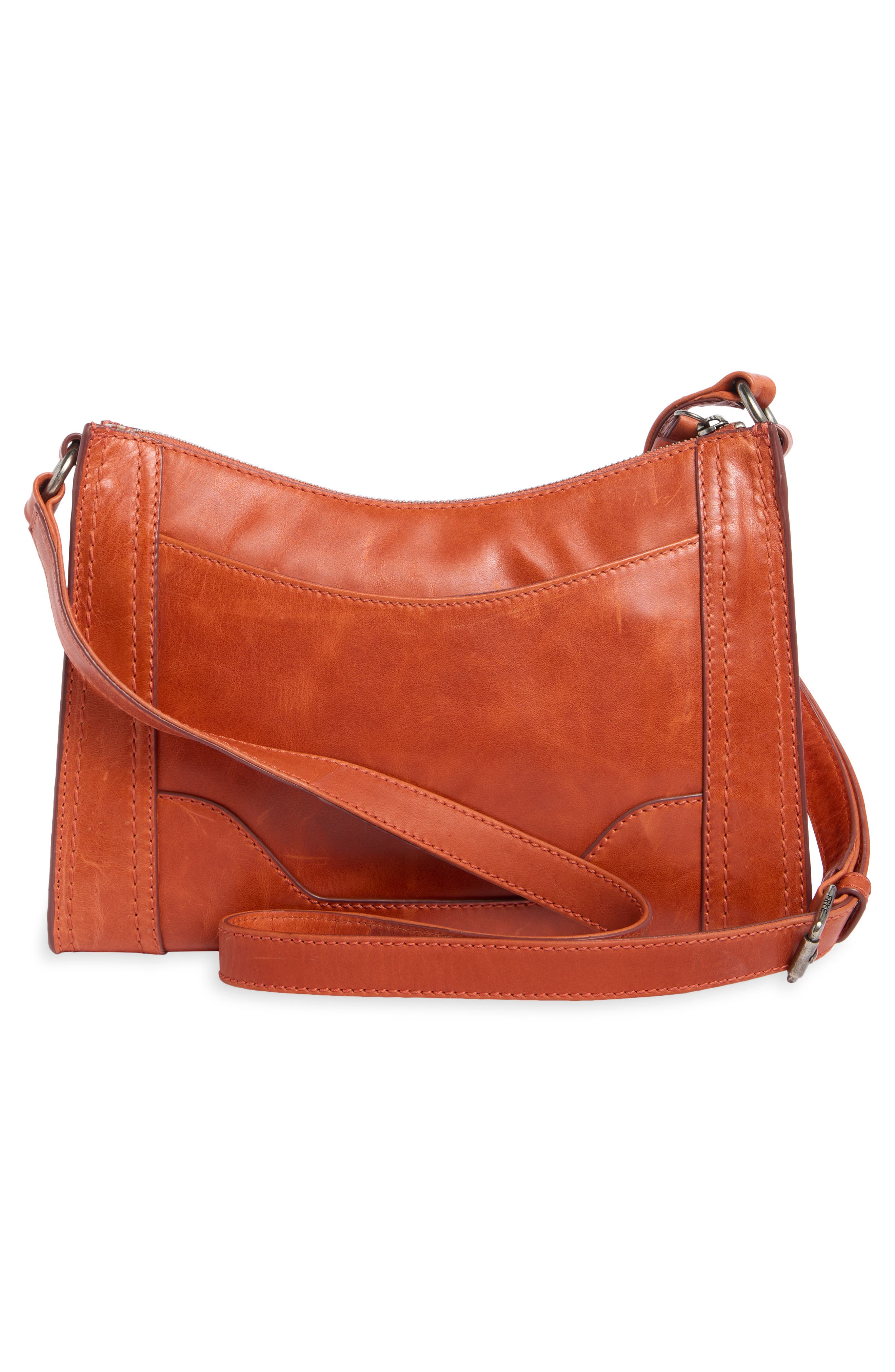Melissa Zip Leather Crossbody, Alternate, color, PERSIMMON