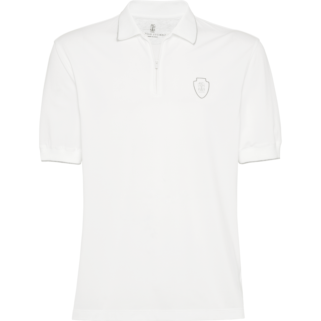 Brunello Cucinelli Cotton Logo-tennis Polo Shirt In White