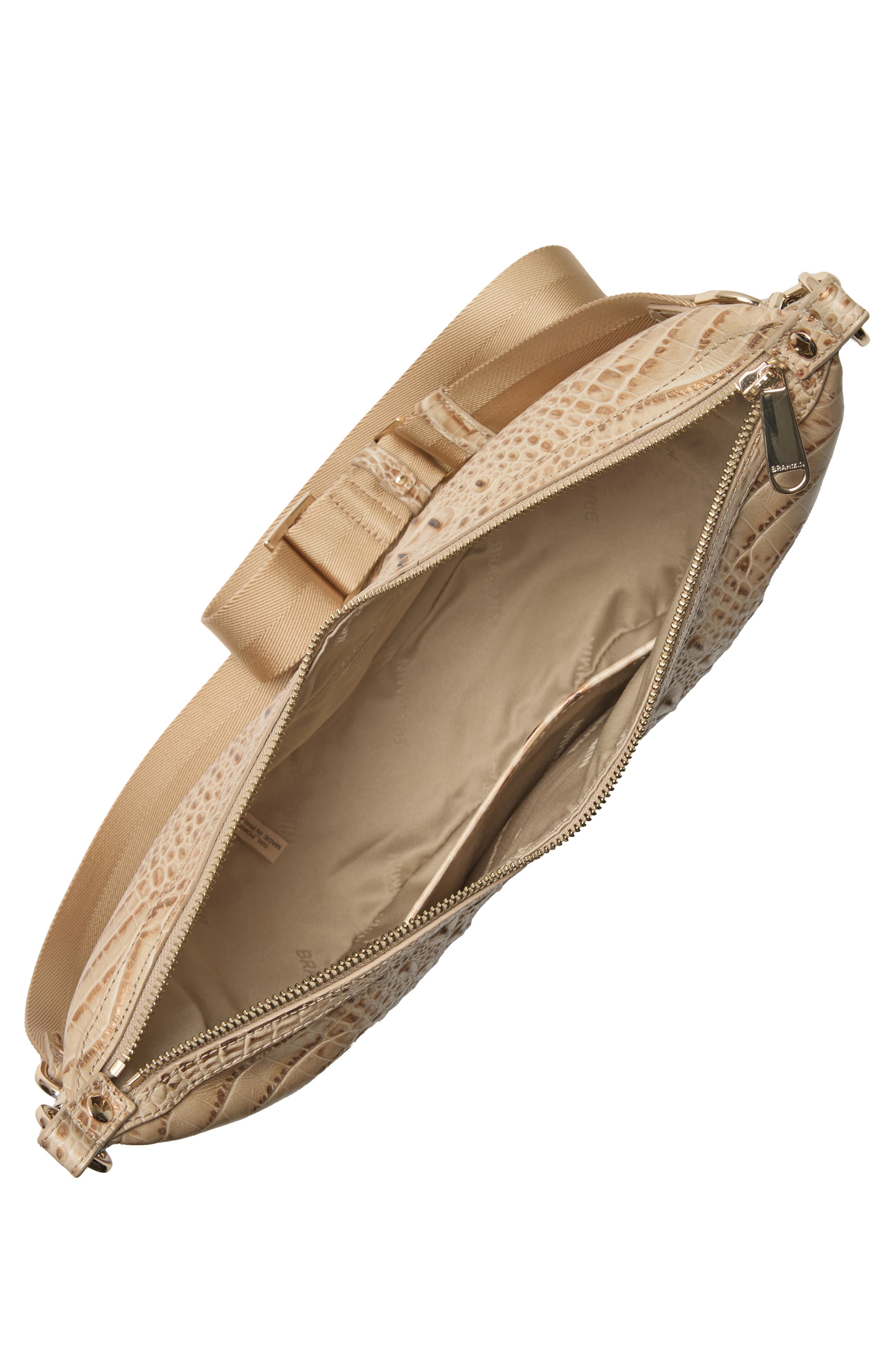 Brahmin Percy Croc Embossed Leather Crossbody Bag, Alternate, color, 