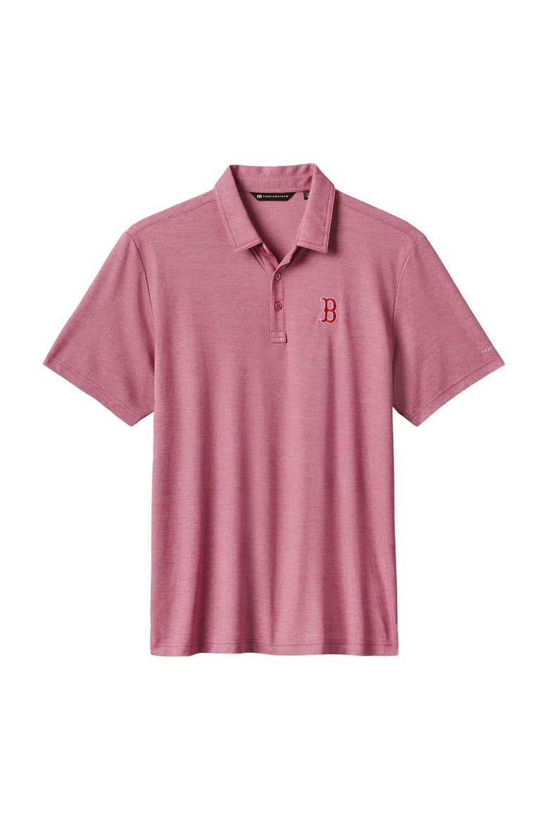 Men's TravisMathew Heather Red Boston Red Sox Playoff Pitch Tri-Blend Polo, Alternate, color, Heather Red