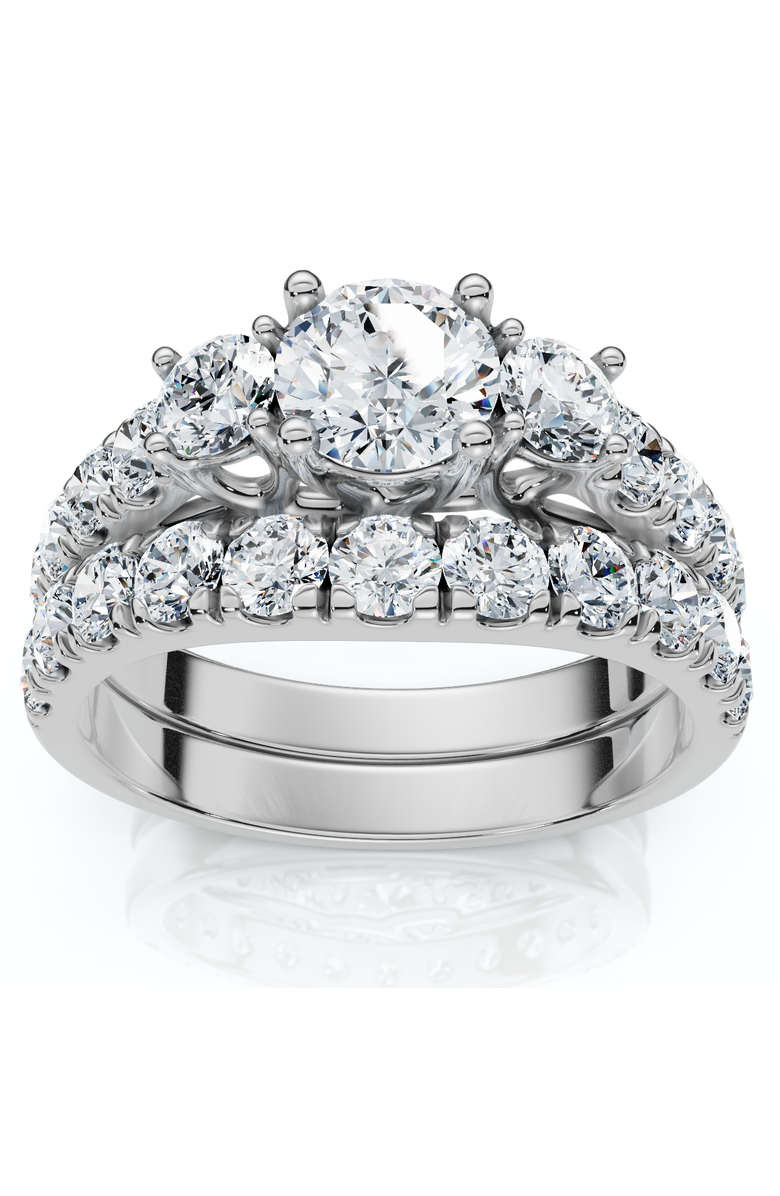 Bliss Diamond 1 3/4Ct 3-Stone Diamond Engagement Wedding Ring Set 14k Gold or Pt Lab Grown, Main, color, 