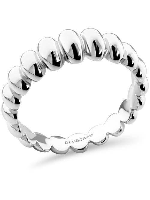 Devata Puffy Ribbed Ring In Metallic