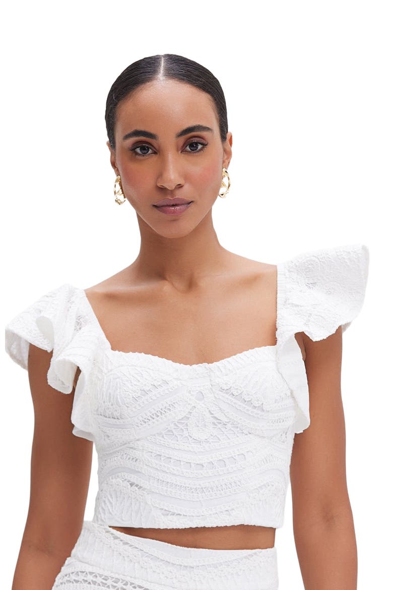 Rythmic Lace Flutter Top, Alternate, color, OFF WHITE