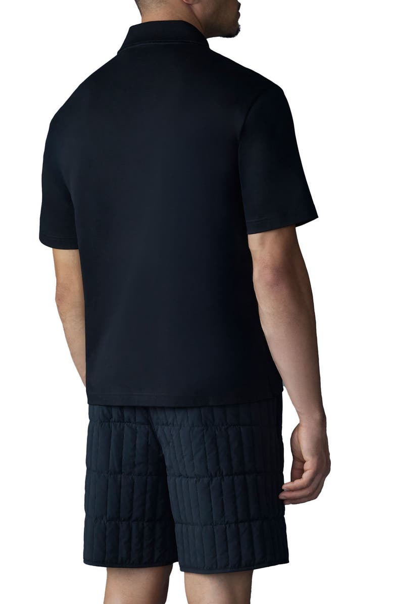 Mackage Marco Silicone Logo Organic Cotton Polo, Alternate, color, Black