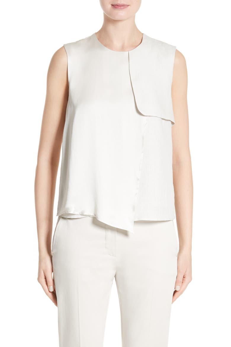 Vezzano Satin & Linen Shell, Main, color, SAND