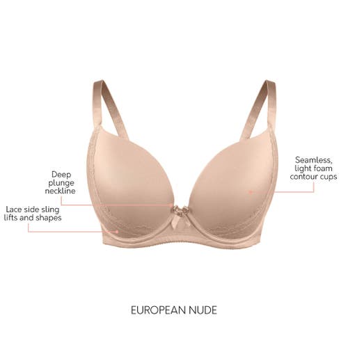 Parfait Casey Plunge Molded T-shirt Bra In Nude