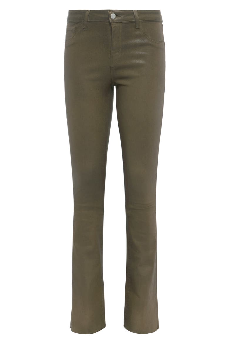 Ruth Coated High Waist Raw Hem Straight Leg Jeans, Alternate, color, PINEWOOD COATED