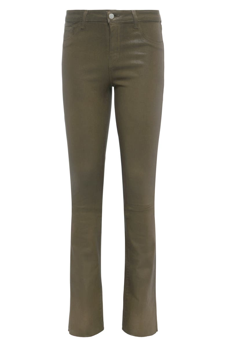 L'AGENCE Ruth Coated High Waist Raw Hem Straight Leg Jeans, Alternate, color, Pinewood Coated