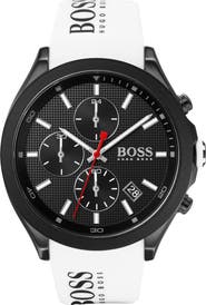 BOSS Velocity Chronograph Rubber Strap Watch, 45mm