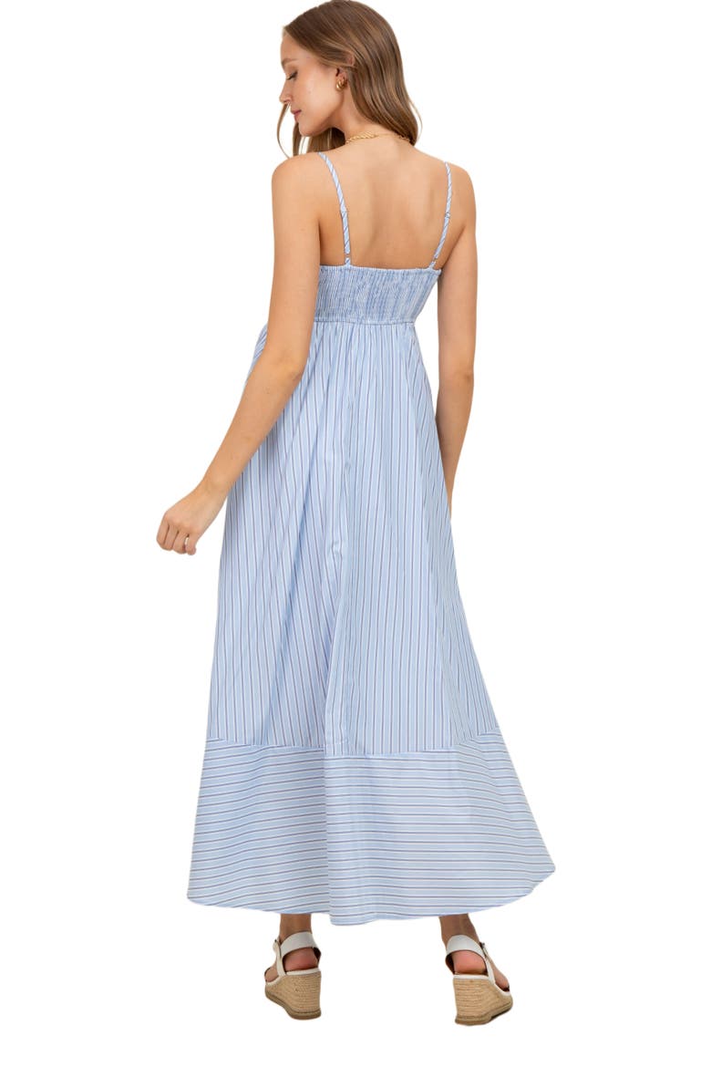 Spaghetti Strap Stripe Maxi Dress, Alternate, color, Light Blue
