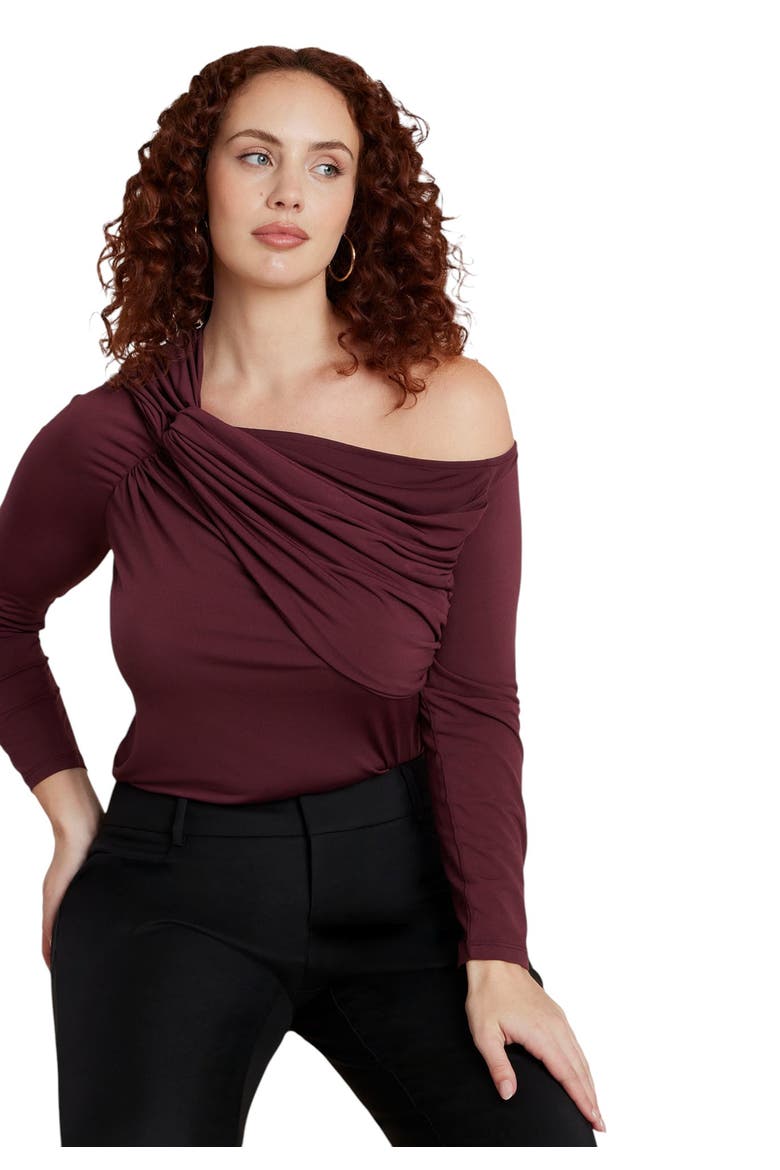 Shoulder-Twist Drape Top, Alternate, color, FIG