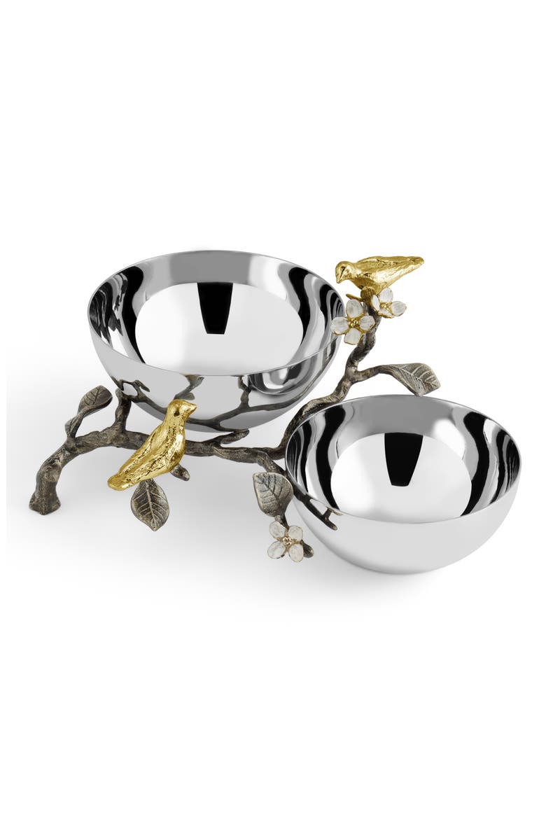 Lovebirds Double Dish, Alternate, color, SILVER