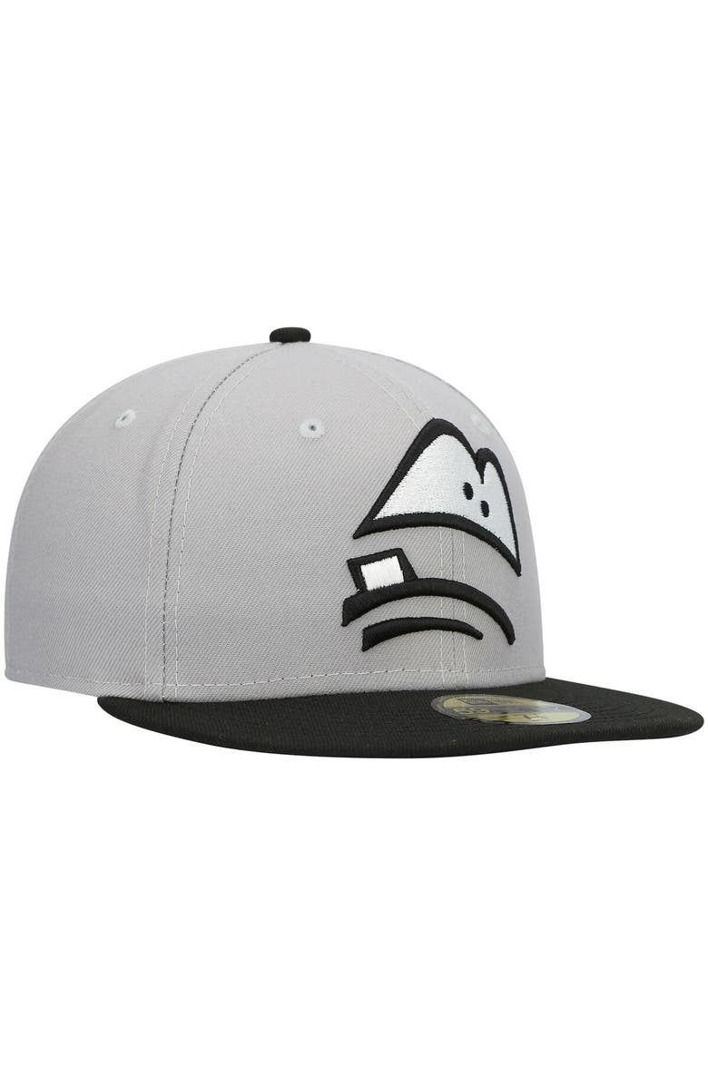 New Era Men's New Era Gray Lansing Lugnuts Authentic Collection Road 59FIFTY Fitted Hat, Alternate, color, Gray