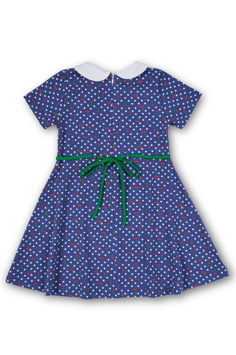 Polka Dot Cherry Printed Knit Dress, Alternate, color, Blue Cherry Print