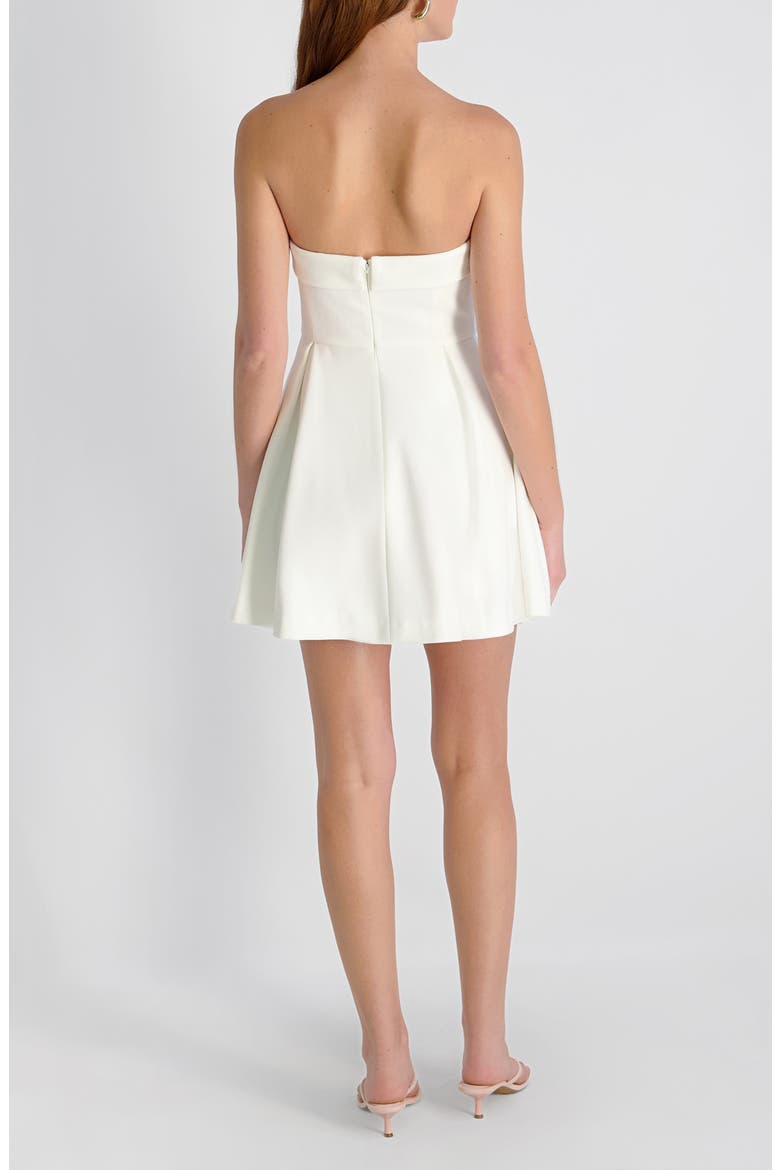 Whisper Foldover Pleated Strapless Minidress, Alternate, color, SUMMER WHITE