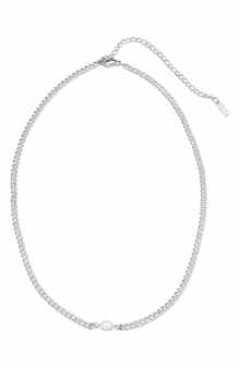 st. Moran Freshwater Pearl Pendant Curb Chain Necklace