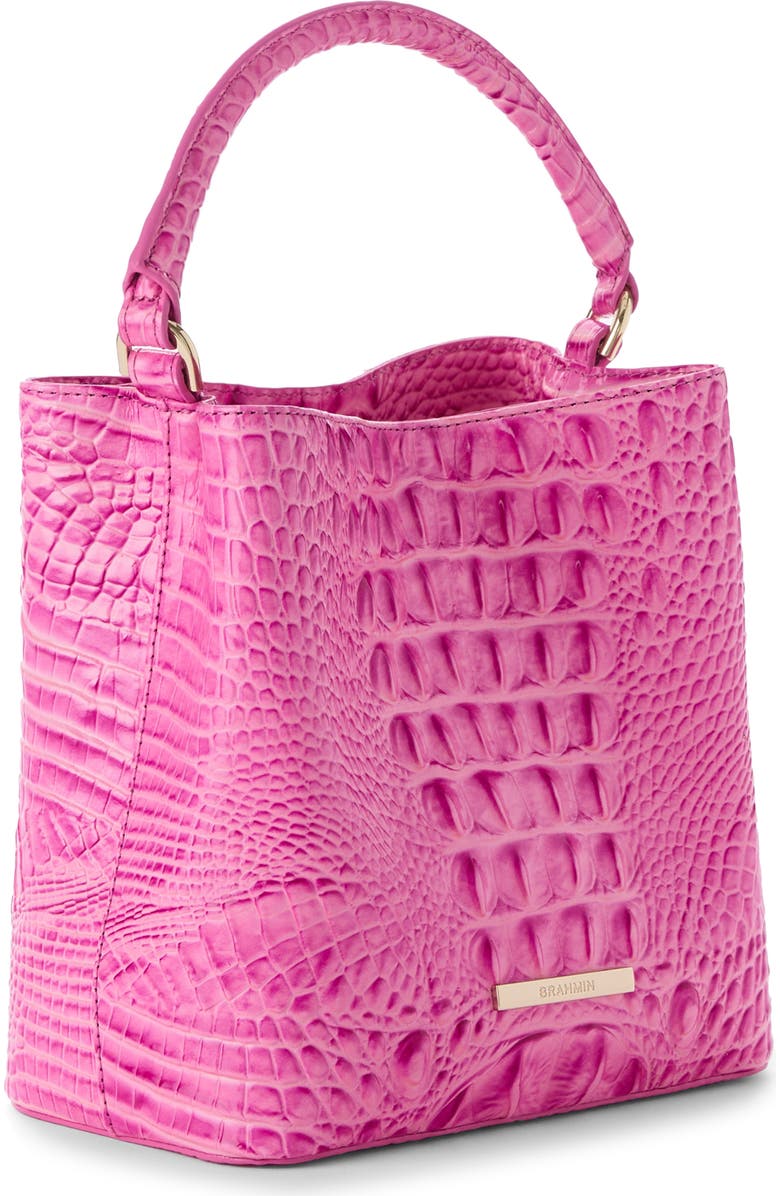 Brahmin Mini Amelia Croc Embossed Leather Top Handle Bucket Bag, Alternate, color,