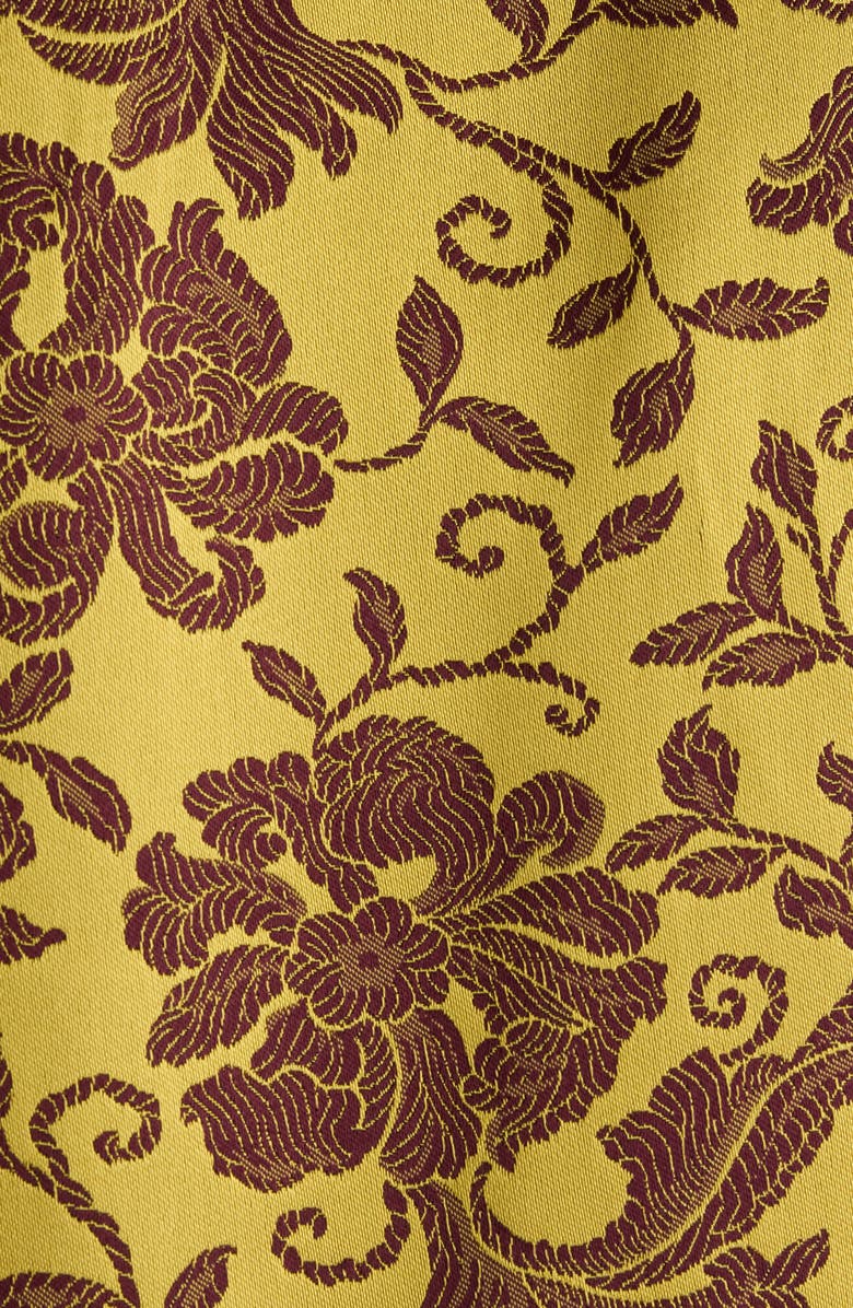 Dries Van Noten Floral Jacquard Crop Satin Jacket, Alternate, color, Ocra