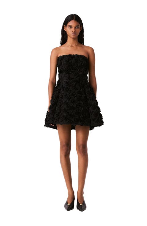 Strapless Dress With Flowers