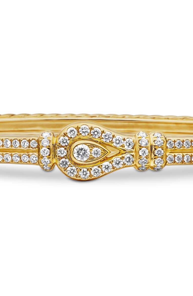 David Yurman Thoroughbred Loop Bracelet in 18K Yellow Gold with Full Pavé Diamonds, Alternate, color, 