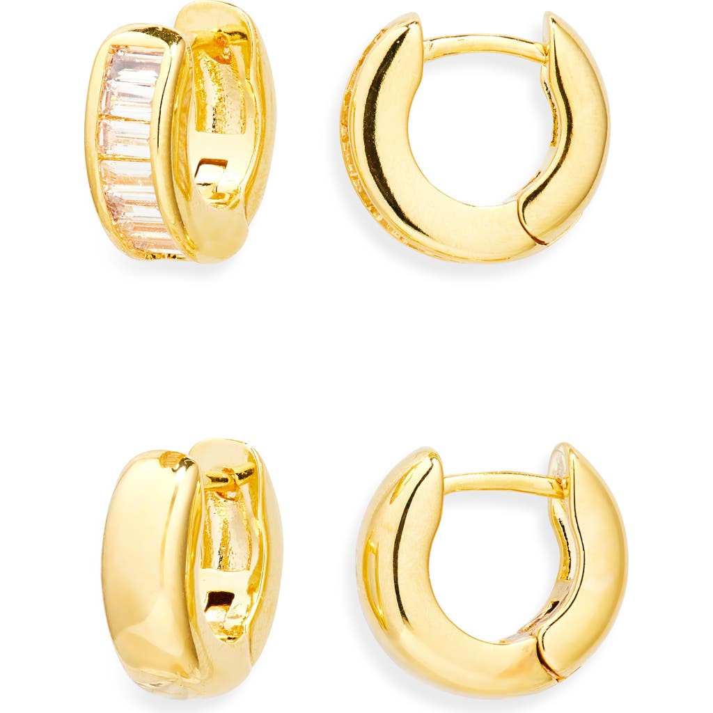 Nordstrom Set Of 2 Chubby Huggie Hoop Earrngs