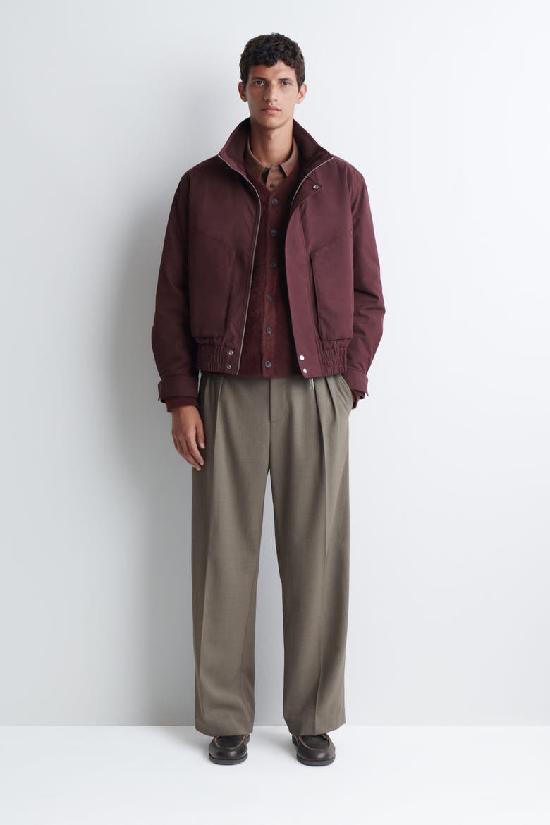 Brushed Pure Cashmere V-neck Cardigan, Alternate, color, WINE RED