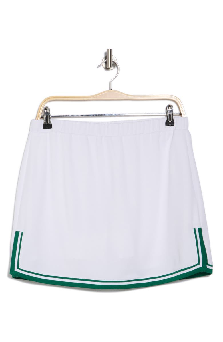 Nanette Lepore Play Rib Trim Tennis Skort, Alternate, color, Bright White/ Verdant Green