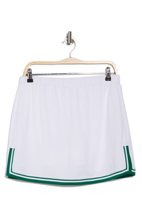 Nanette Lepore Play Rib Trim Tennis Skort In Bright White/verdant Green