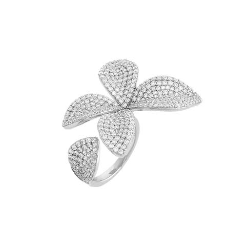 Pave Fancy Flower Petal Ring