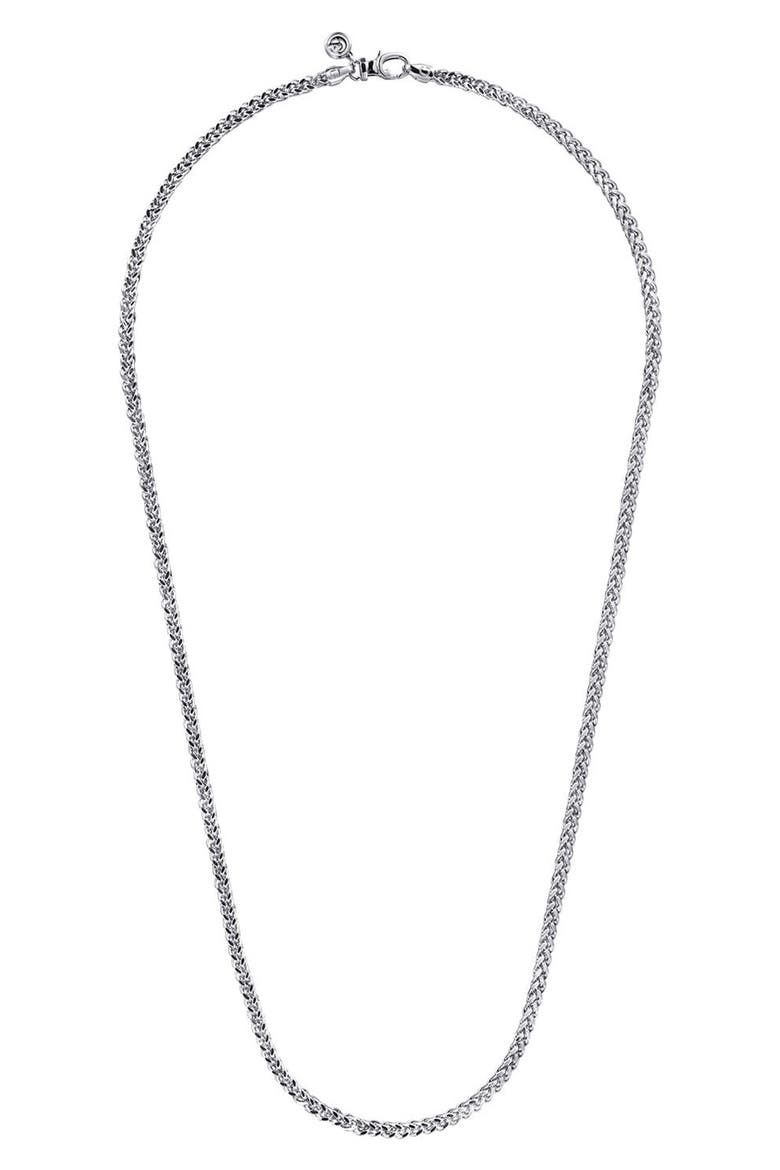Facets Sterling Silver Wheat Chain Necklace, Alternate, color, STERLING SILVER
