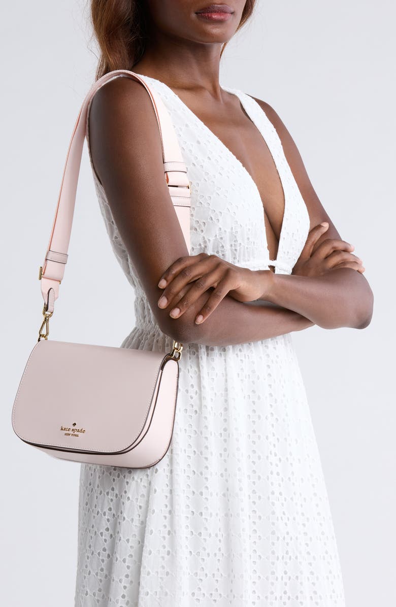 Kate Spade New York madison saffiano leather saddle bag, Alternate, color, Powdered Sugar