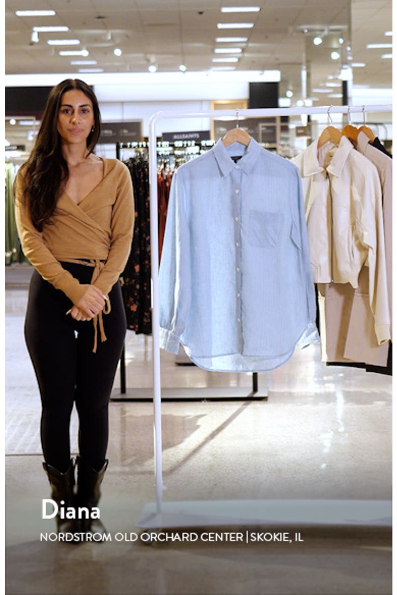 Maxine Stripe Linen Button-Up Shirt video