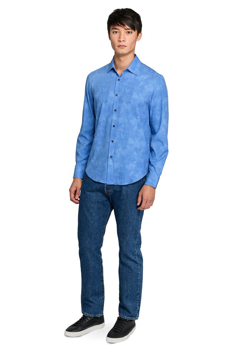 Brooklyn Brigade Pinwheel Print Woven Long Sleeve Basic, Alternate, color, Dusty Blue