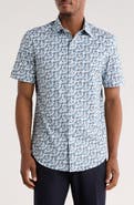 Bugatchi Short Sleeve Woven Button-Up Shirt