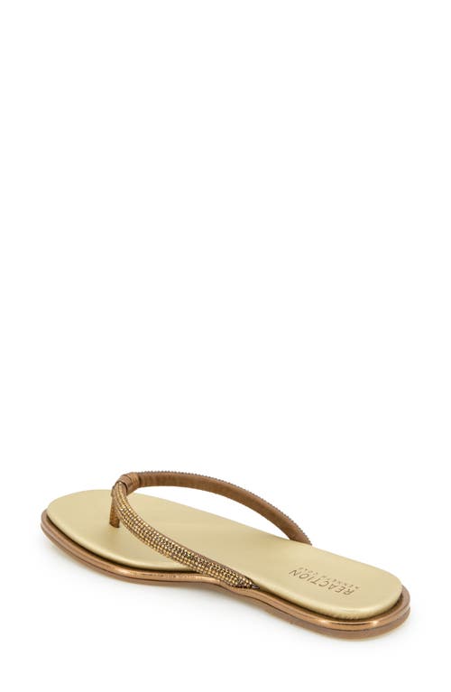 Reaction Kenneth Cole Wynwood Crystal Strap Flip Flop In Bronze