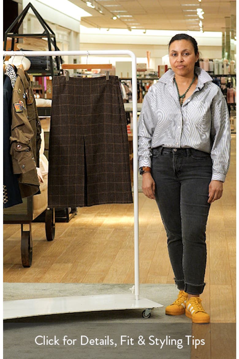 Check Pleat Front Midi Skirt video