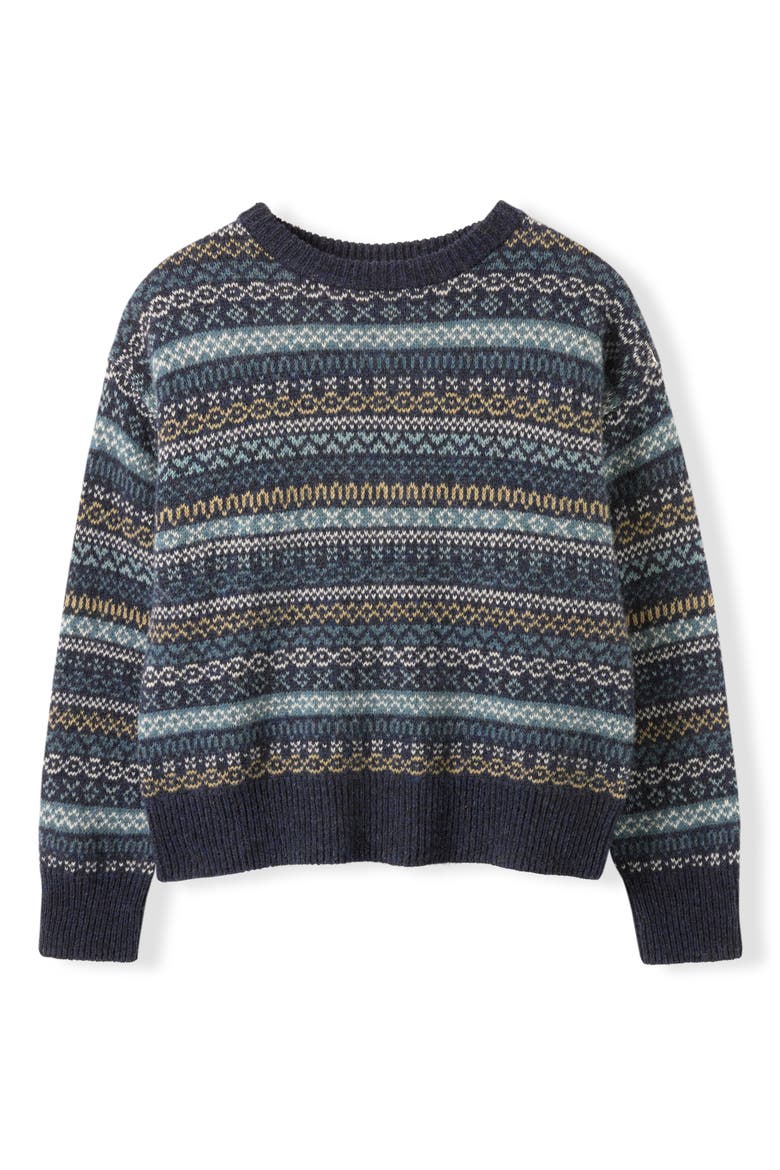 Traditional Fair Isle Sweater, Alternate, color, Navy