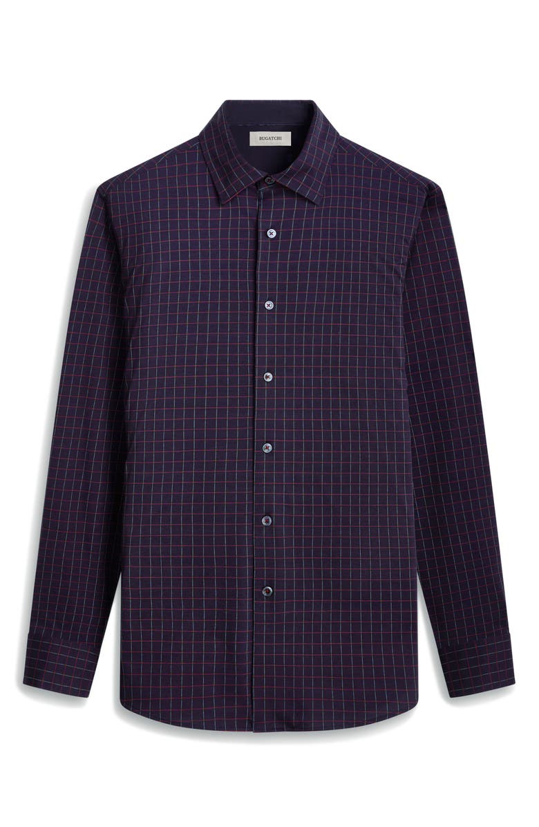 Bugatchi Jax OoohCotton<sup>®</sup> Check Print Button-Up Shirt, Alternate, color, 