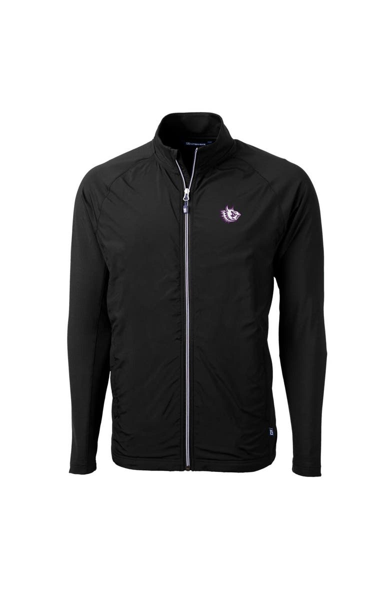 Cutter & Buck Men's Cutter & Buck Black TCU Horned Frogs Adapt Eco Knit Hybrid Recycled Big & Tall Full-Zip Jacket, Alternate, color, 