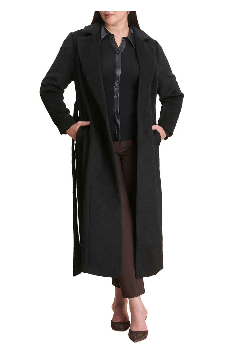 ELOQUII Belted Flyaway Coat, Main, color, 