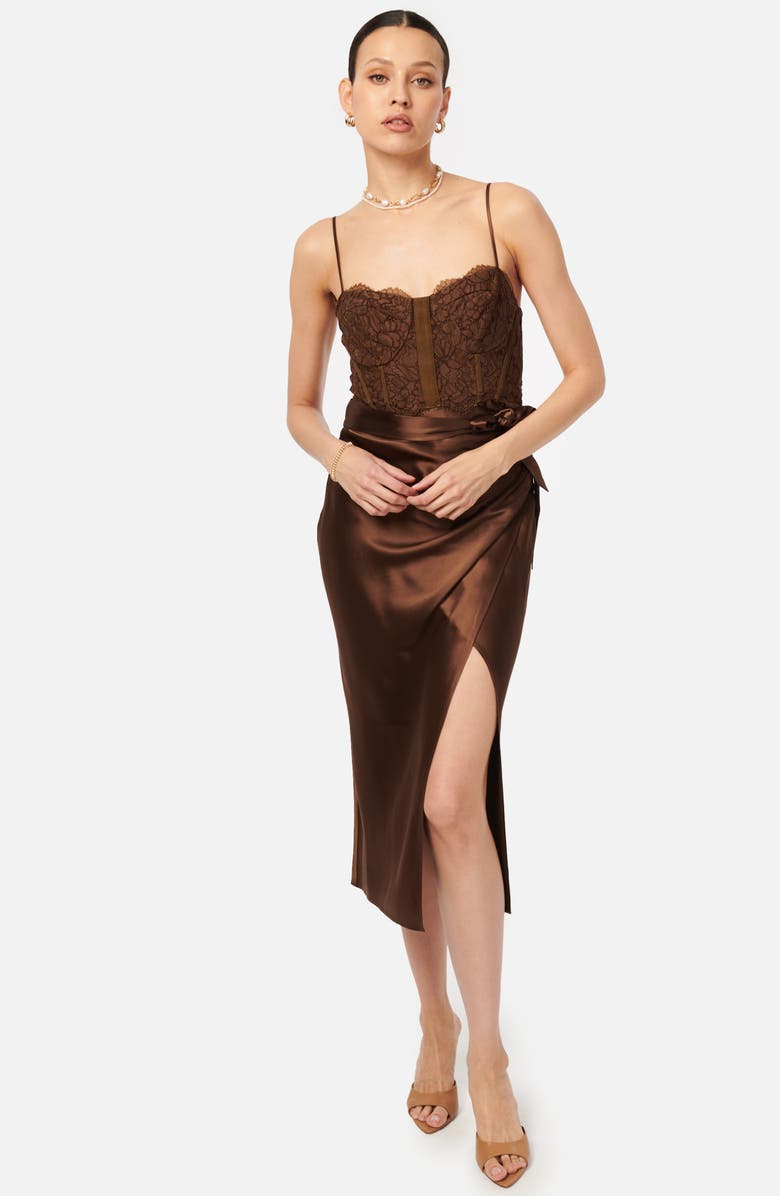 CAMI NYC Tricia Lace & Satin Slipdress, Alternate, color, Chicory