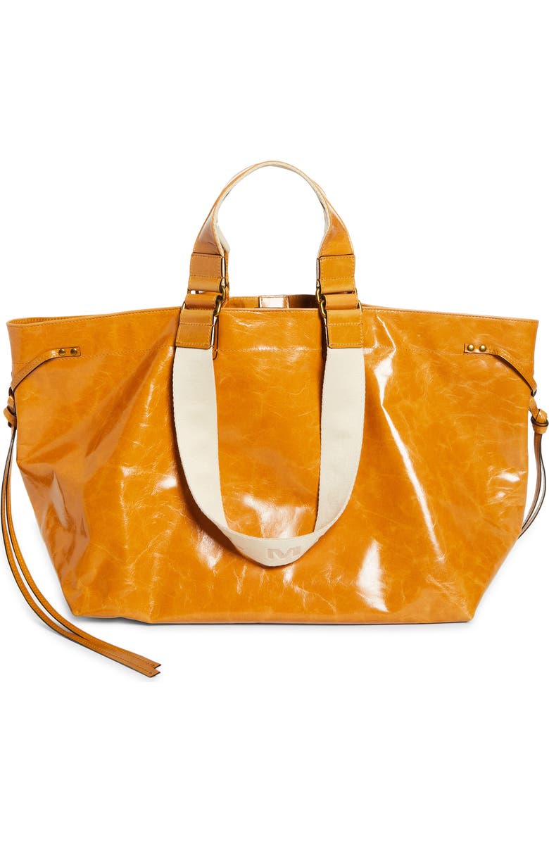 Isabel Marant Wardy Leather Shopper Tote, Main, color, Honey