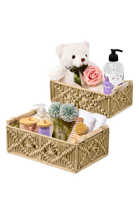 2-Pack Macramé Storage Basket